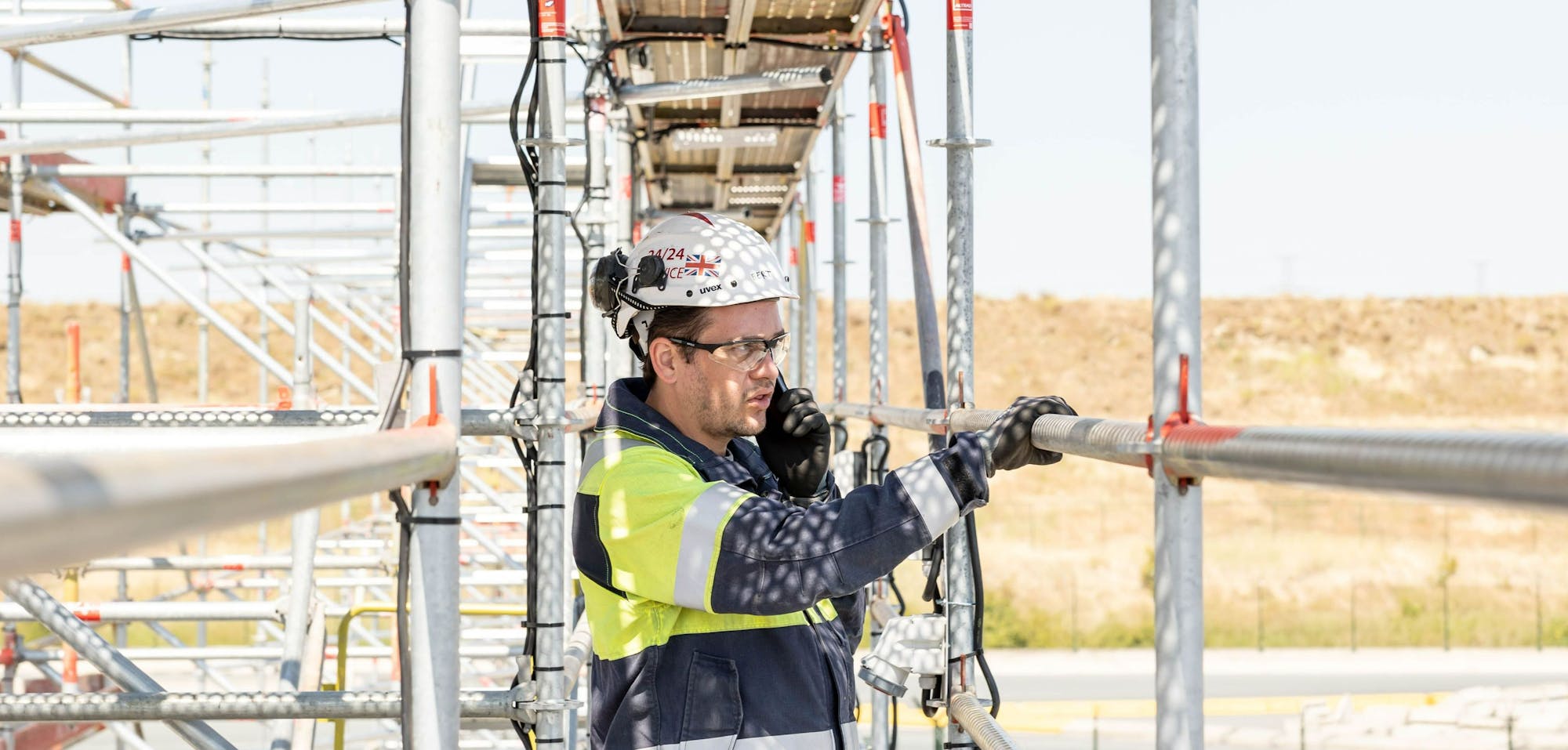 man on scaffolding